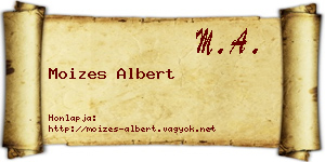 Moizes Albert névjegykártya